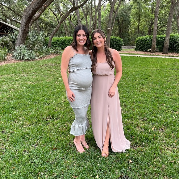 Birdy grey bridesmaid dress gwennie taupe size small worn 1 time and dry cleaned - Picture 1 of 5